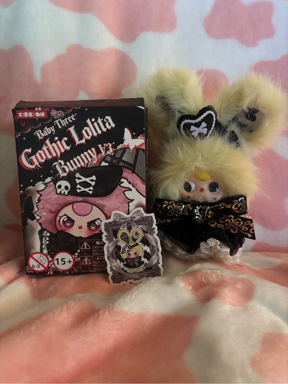 Gothic Lolita Bunny Plush Accessory - Yellow Fur
